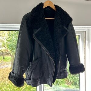 Vintage leather Sherpa jacket